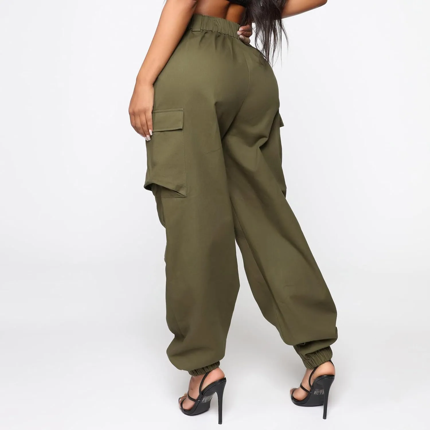 Anjikang Hippie Cargo Pants for Women 90s Vintage Street Style Balloon Pants Trendy Y2K Teen Girls Going Out Long Trouser