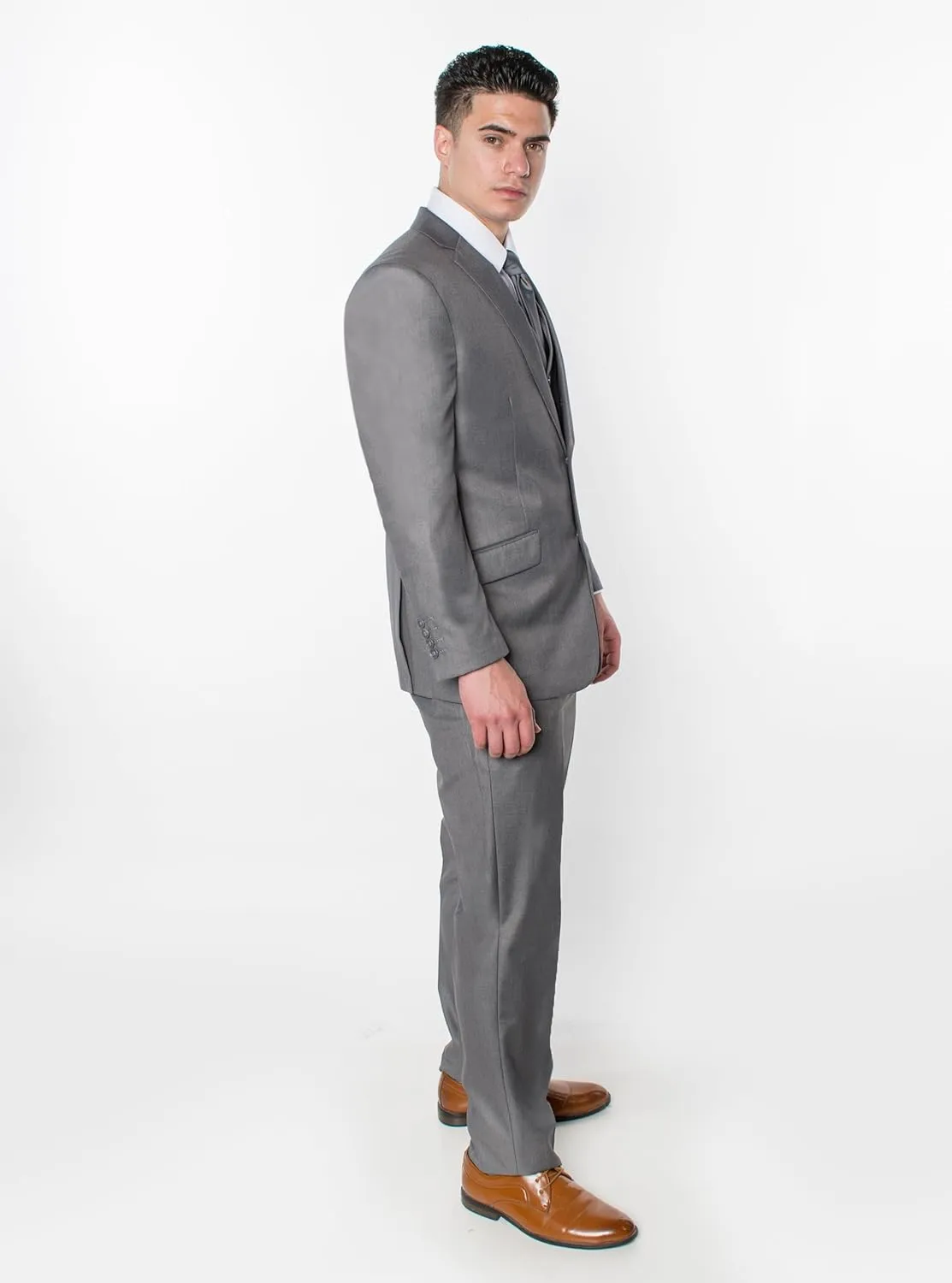 Antonio Uomo Mens Suit Set  Classic Fit 3 Piece Blazer Single Breasted Jacket Vest Pants for Business Wedding Dress Suits