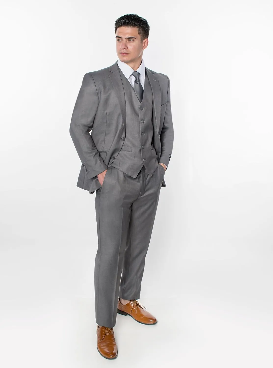 Antonio Uomo Mens Suit Set  Classic Fit 3 Piece Blazer Single Breasted Jacket Vest Pants for Business Wedding Dress Suits