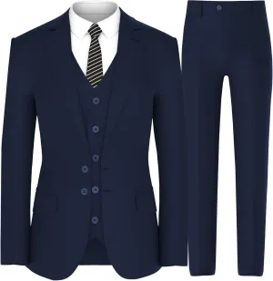 Antonio Uomo Mens Suit Set  Classic Fit 3 Piece Blazer Single Breasted Jacket Vest Pants for Business Wedding Dress Suits