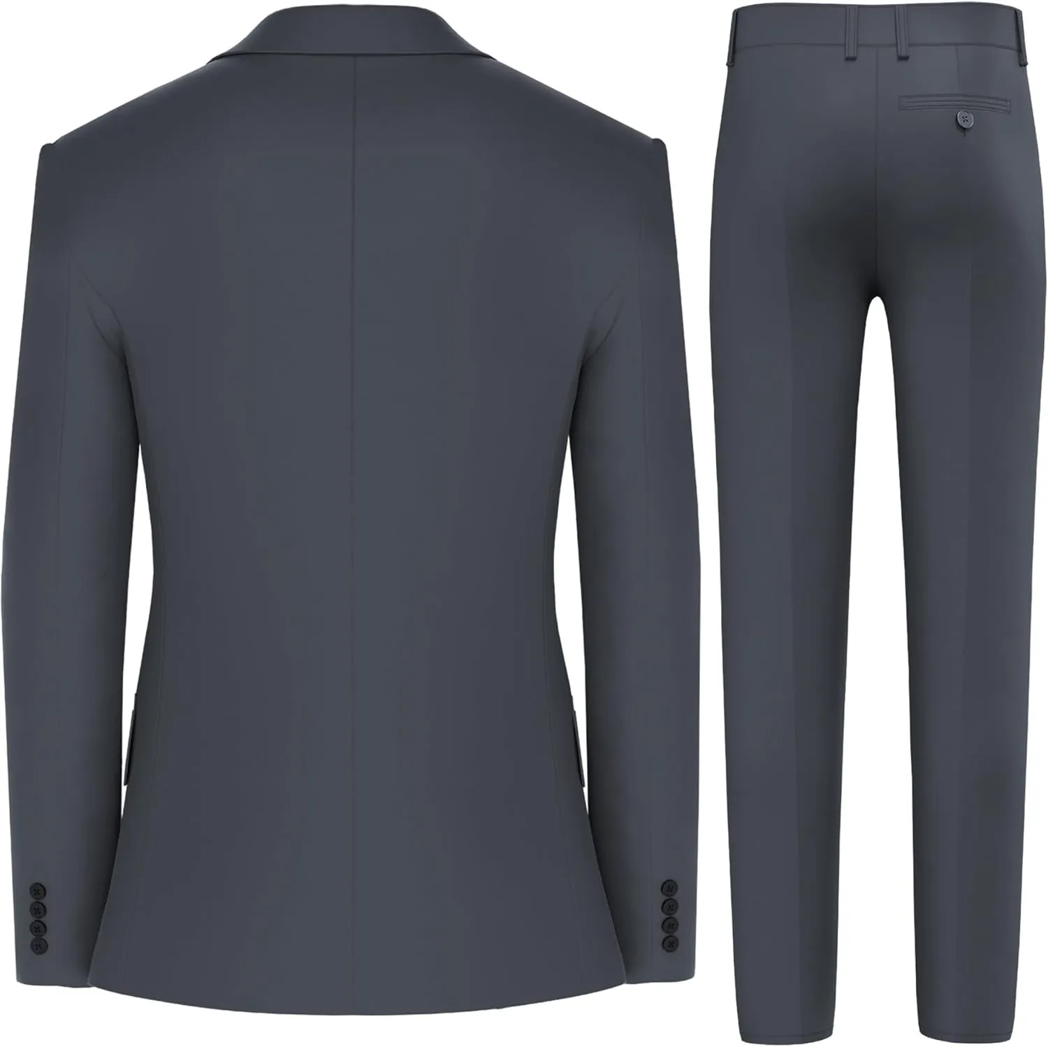 Antonio Uomo Mens Suit Set  Slim Fit 3 Piece Blazer 2 Button Jacket Vest Pants Business Wedding Party Solid Dress Suits