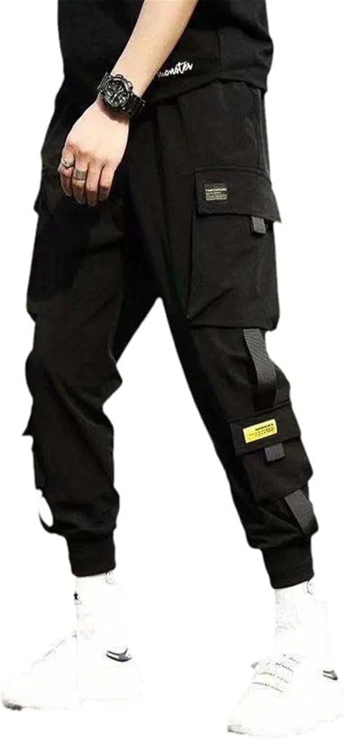 Aoleaky Men's Harem Pants Hip Hop Spring/Summer Cargo Pants Casual Streetwear Trousers