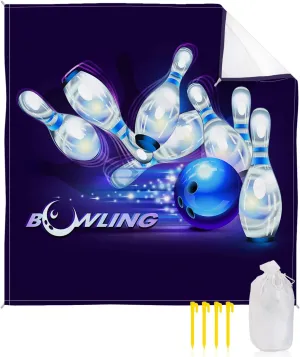 Beach Blanket, Sports Theme Modern Athlete Competitive Bowling Ball Game Beach Mat 83"x79" Large Picnic Blanket,Sandproof Waterproof Outdoor Beach Blankets for Travel Camping Hiking Beach Vacation