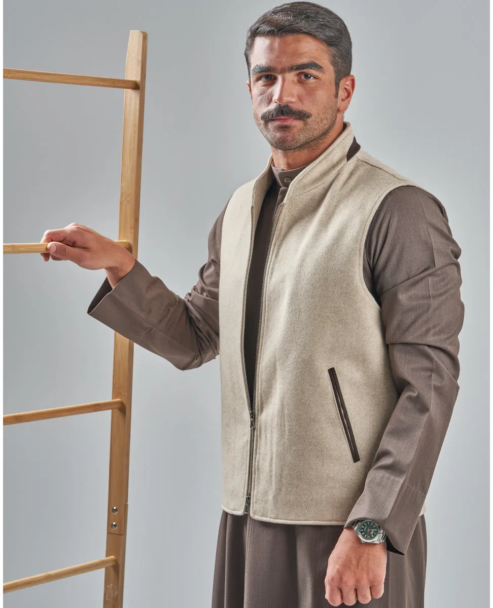 Beige Mens Vest