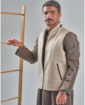 Beige Mens Vest