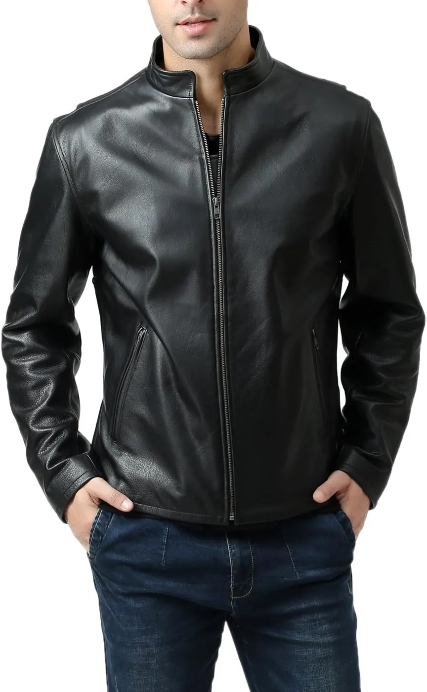 BGSD Men Urban Motorcycle Leather Jacket