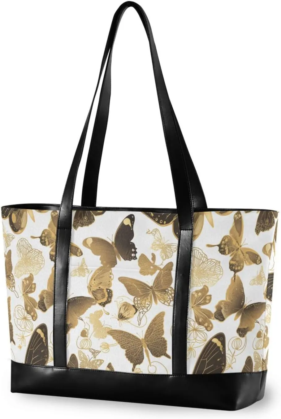 Black Gold Butterfly modern bag with laptop with zipper for office with diaper bolsa para computadora portatil mujer