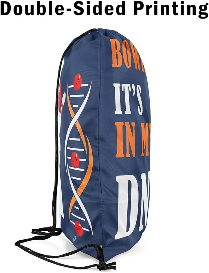 Bowling Drawstring Bag 13"x16" Simple Modern Graffiti Sports Theme Drawstring Backpack for Gym Travelling Geometric Spiral Swirls Lines Water Resistant String Bag Sports Sackpack