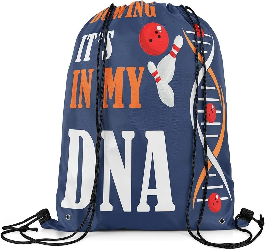 Bowling Drawstring Bag 13"x16" Simple Modern Graffiti Sports Theme Drawstring Backpack for Gym Travelling Geometric Spiral Swirls Lines Water Resistant String Bag Sports Sackpack