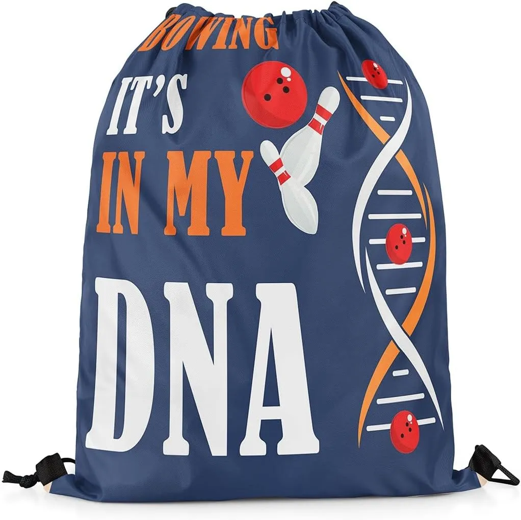 Bowling Drawstring Bag 13"x16" Simple Modern Graffiti Sports Theme Drawstring Backpack for Gym Travelling Geometric Spiral Swirls Lines Water Resistant String Bag Sports Sackpack