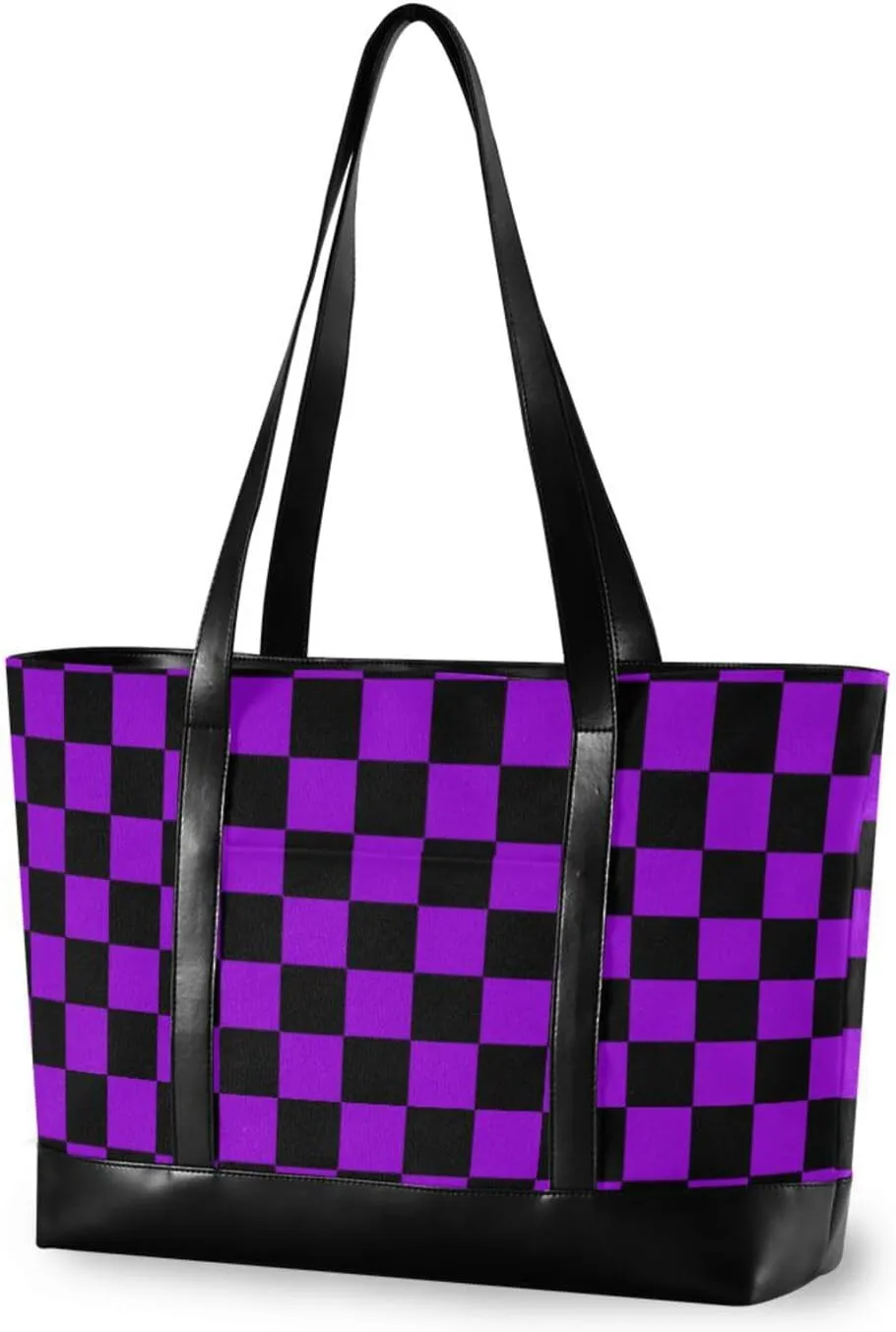 Buffalo Plaid Check Black Violet modern laptop bag 14 inch with zipper 14 inch bag for university with women work maletn para laptop mujer