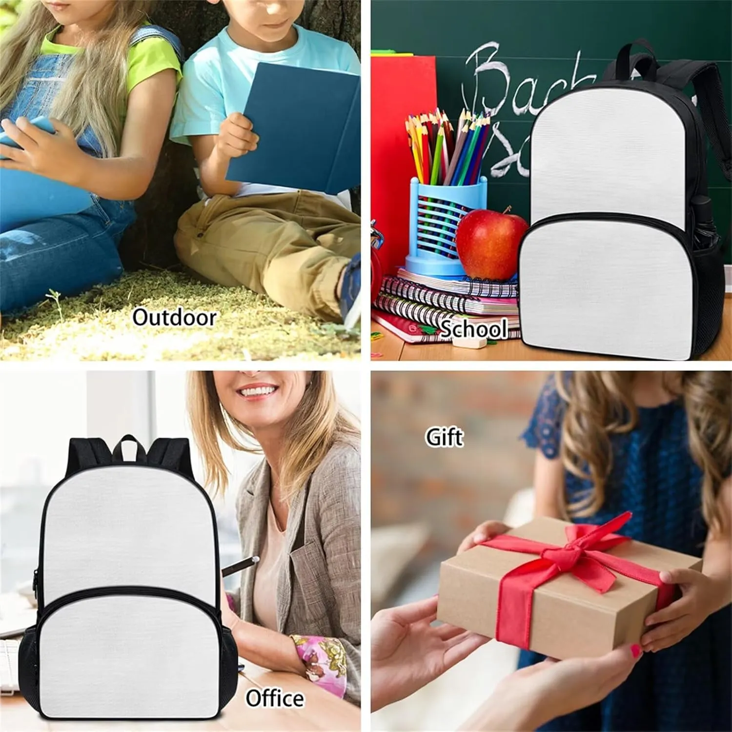 Buybai 3 Pcs Blue Butterfly Backpack Set 17 Inch Bookbag with Adjustable Shoulder Strap Insulated Lunch Box Modern Pen Bag