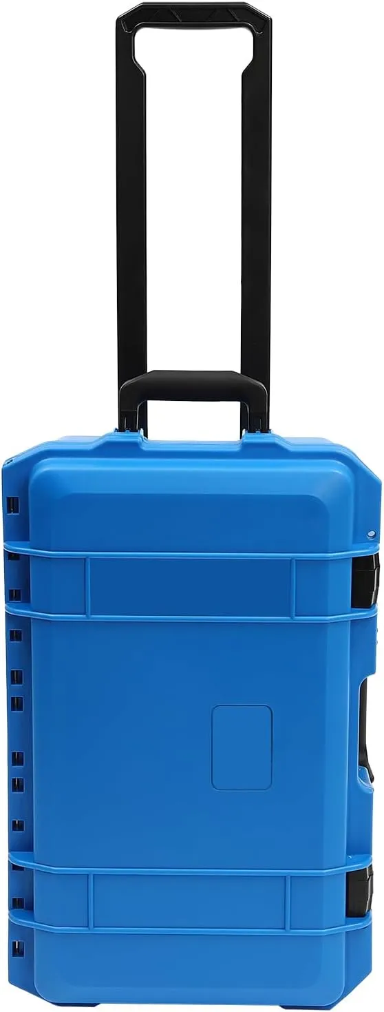 Camera Case, 22" Modern Rectangular Hard Camera Case, Camera Hard Case with Foam, Pulley and Press Lock, IP67 Camera Storage Box for Camera Equipment Computers Watches Load 110lbs (Blue)