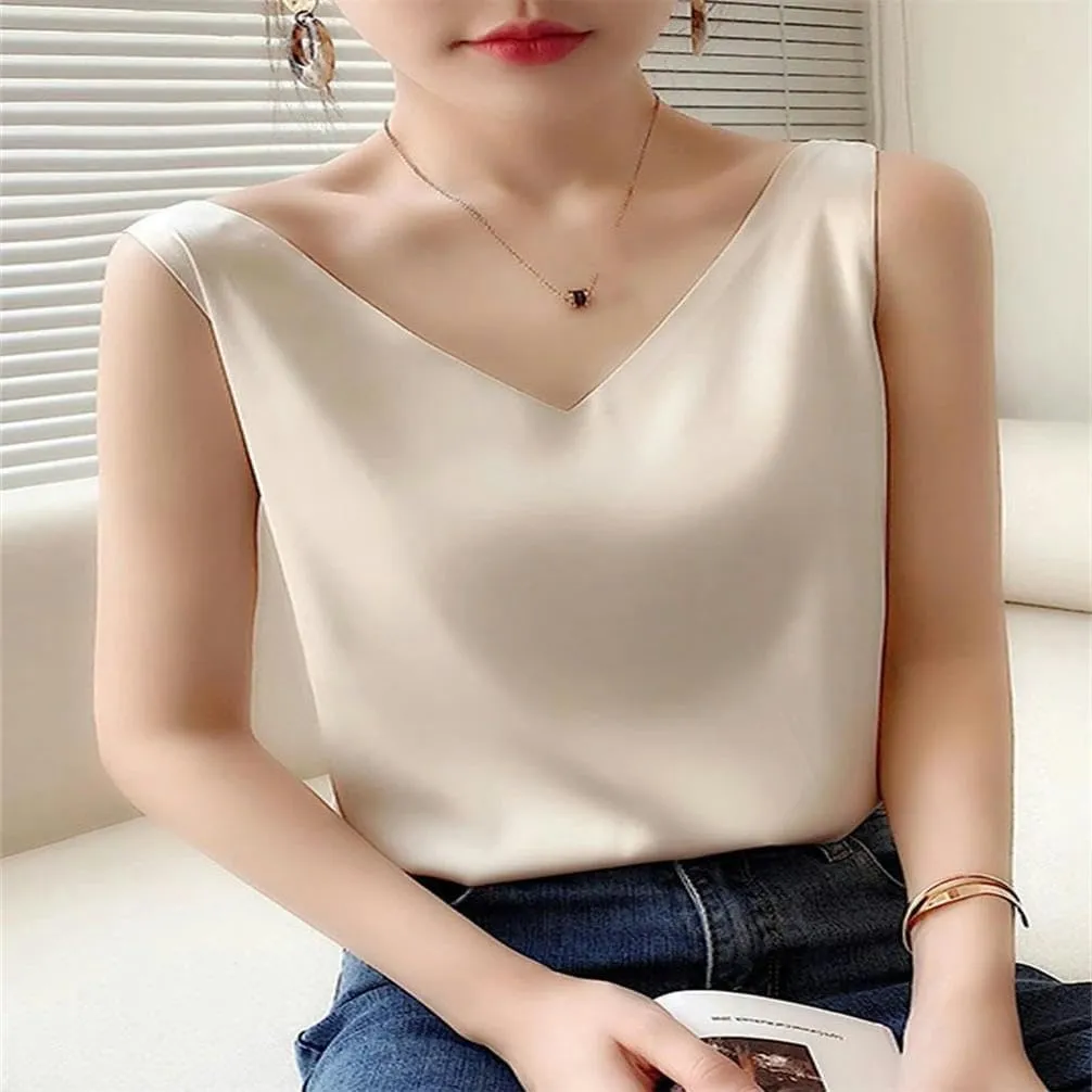 Camisole top Women's Halterneck O-Neck Basic Solid Color Camisole Sleeveless Lightweight Summer T-Shirt Basic