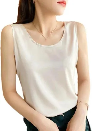 Camisole top Women's Halterneck O-Neck Basic Solid Color Camisole Sleeveless Lightweight Summer T-Shirt Basic