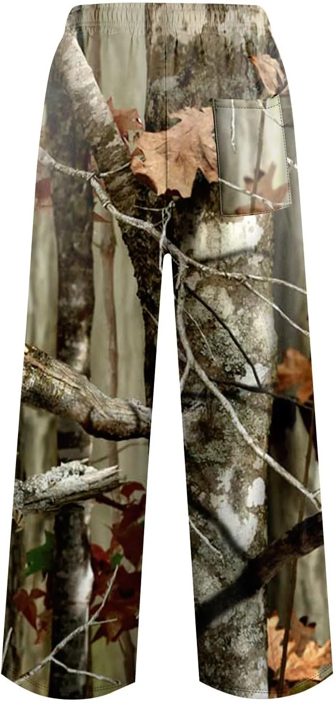 Camo Pants Women High Straight Wide Leg Waist Pant Drape Fashion Loose Trousers Business Casual Camouflage Work Pants
