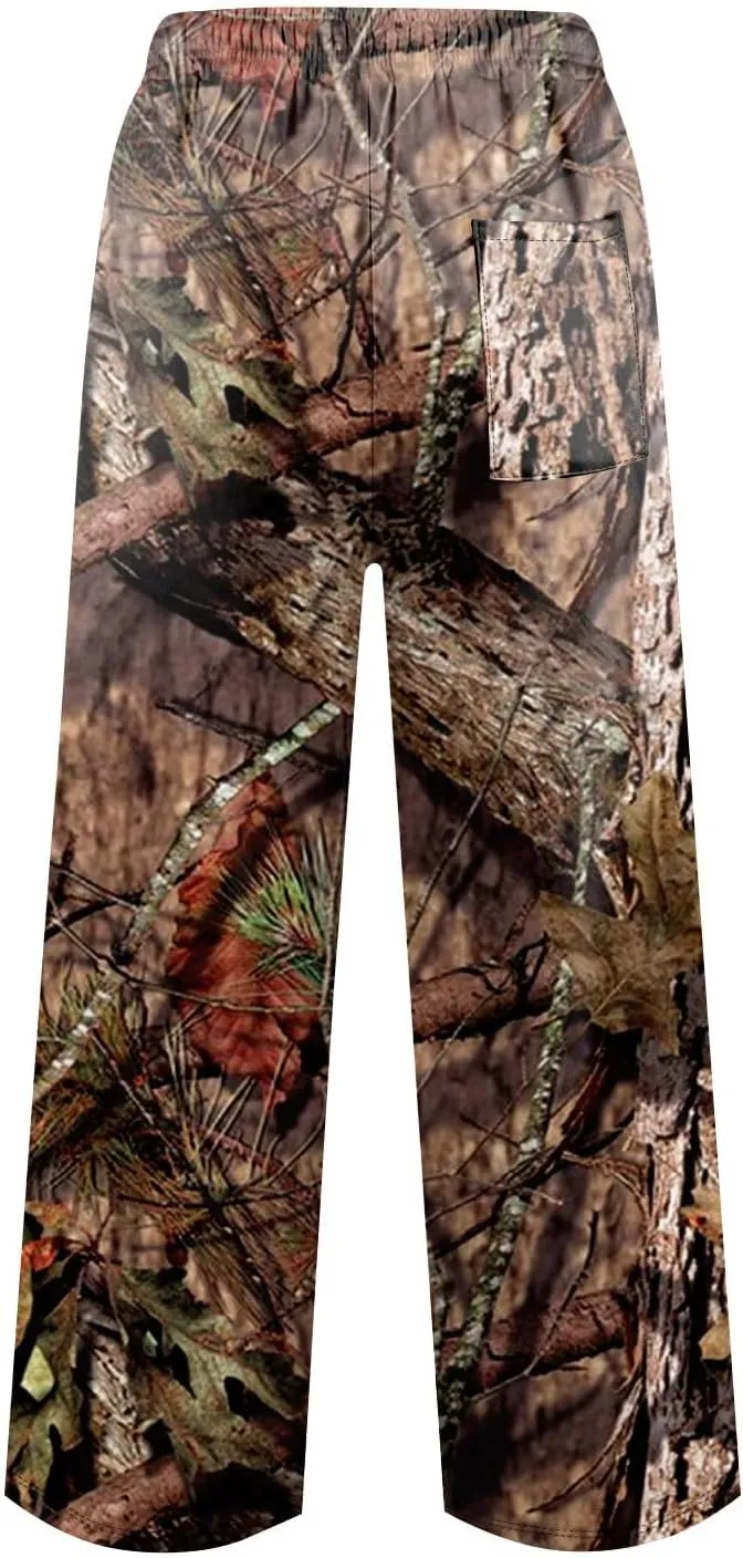 Camo Pants Women High Straight Wide Leg Waist Pant Drape Fashion Loose Trousers Business Casual Camouflage Work Pants