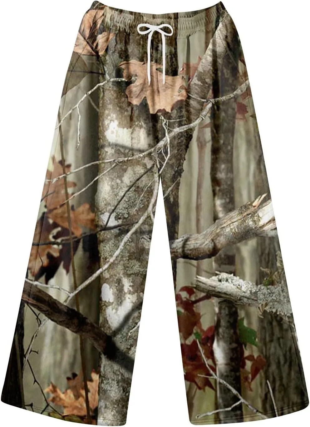 Camo Pants Women High Straight Wide Leg Waist Pant Drape Fashion Loose Trousers Business Casual Camouflage Work Pants