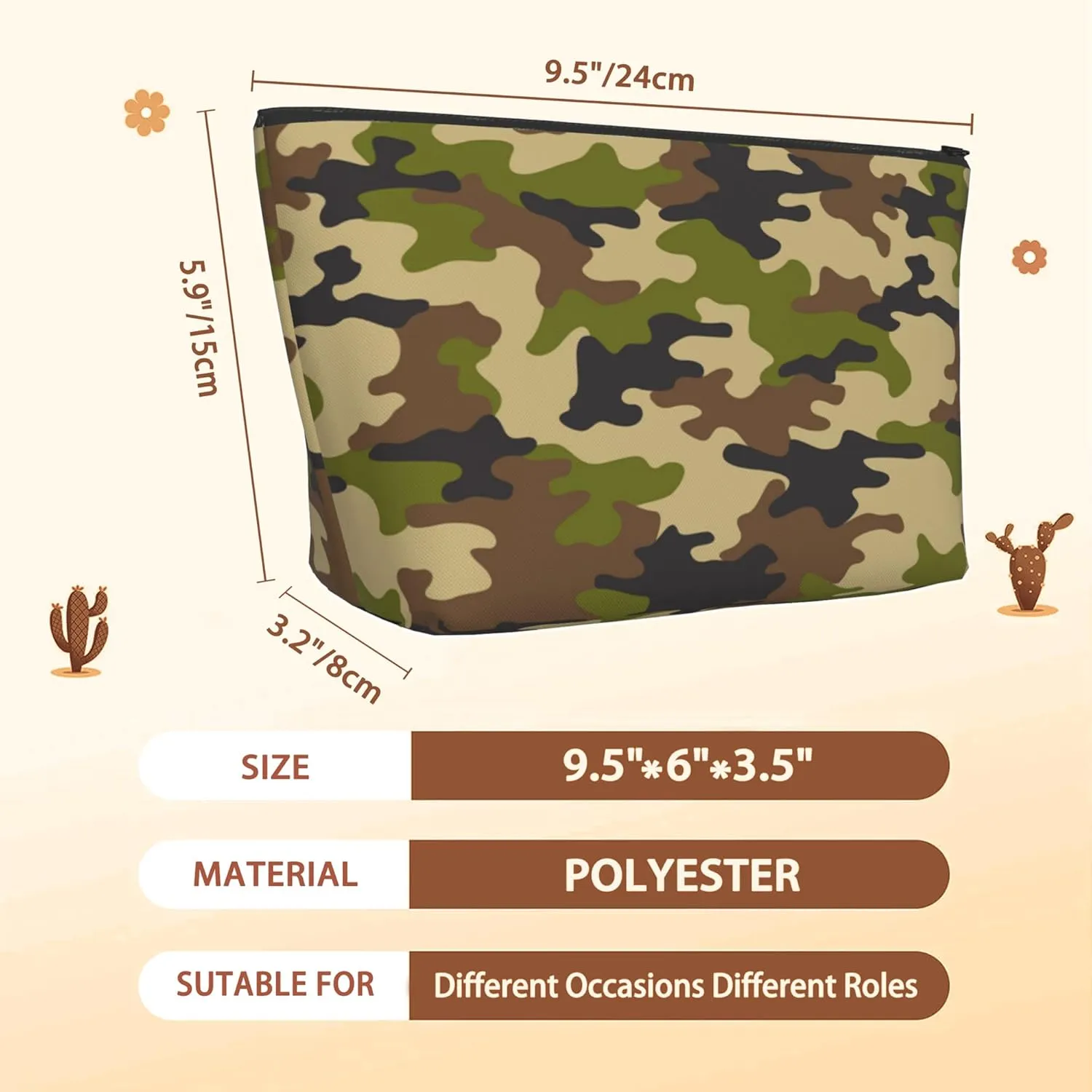 Camouflage Print Travel Makeup Bag,Abstract Modern Cosmetic Bags Small Waterproof Zipper Women Purse Mini Portable Traveling Organizer Pouch for Ladies Thanksgiving Gifts