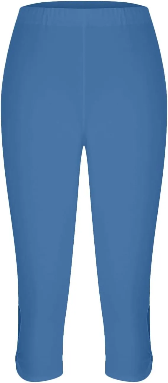 Capri Leggings for Women 2024 Summer Plus Size Capris Knee Length Casual Workout Yoga Capri Pants Beach Cropped Pants