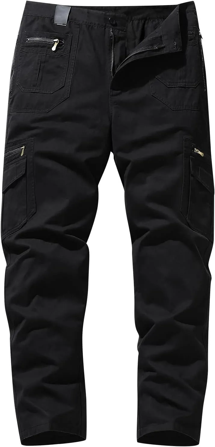 Cargo Pants for Men Slim Fit Stretch Casual Multi-Pocket Straight Sweatpants Loose Joggers Athletic Pants Outdoor