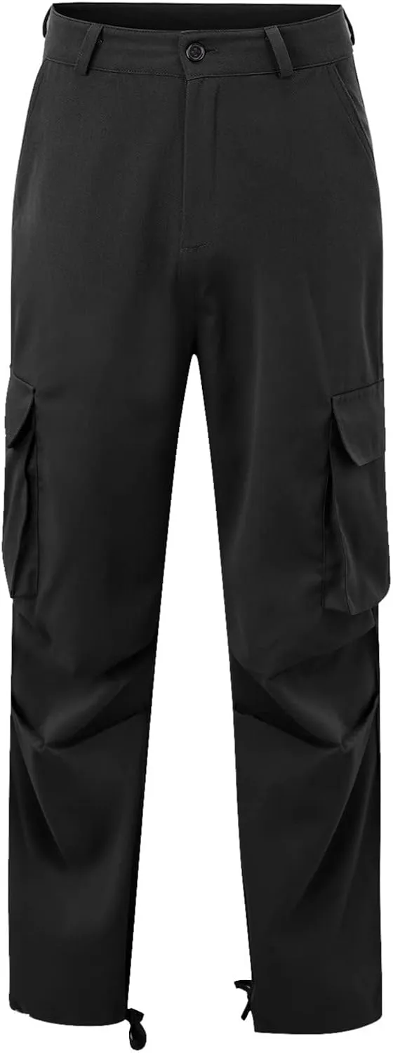 Cargo Pants for Men Tactical Jogging Pants Baggy Wide Leg Sweatpants Elastic Waist Jogger Pants with Multi Pockets