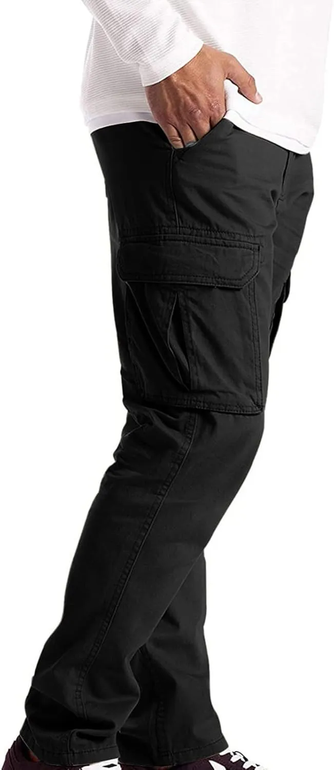 Cargo Pants for Men Tactical Jogging Pants Baggy Wide Leg Sweatpants Elastic Waist Jogger Pants with Multi Pockets