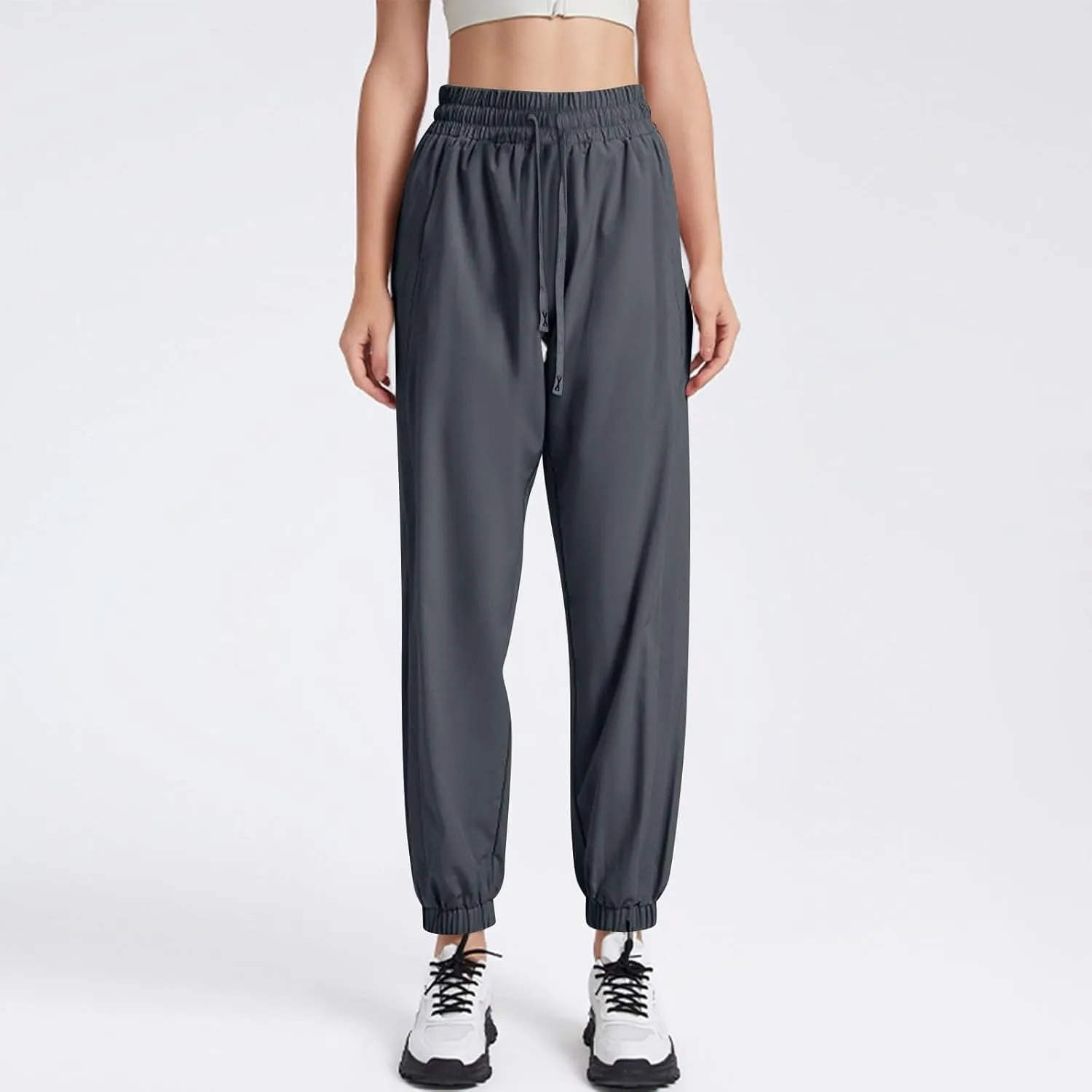 Cargo Pants Women Linen, Straight Leg Yoga Pants for Women High Waisted Trousers Palazzo Dressy Straight Leg