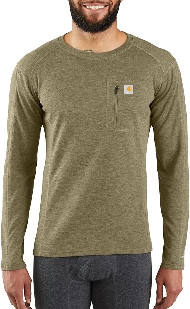 Carhartt Mens Base Force Midweight Thermal Base Layer Long Sleeve Pocket Shirt