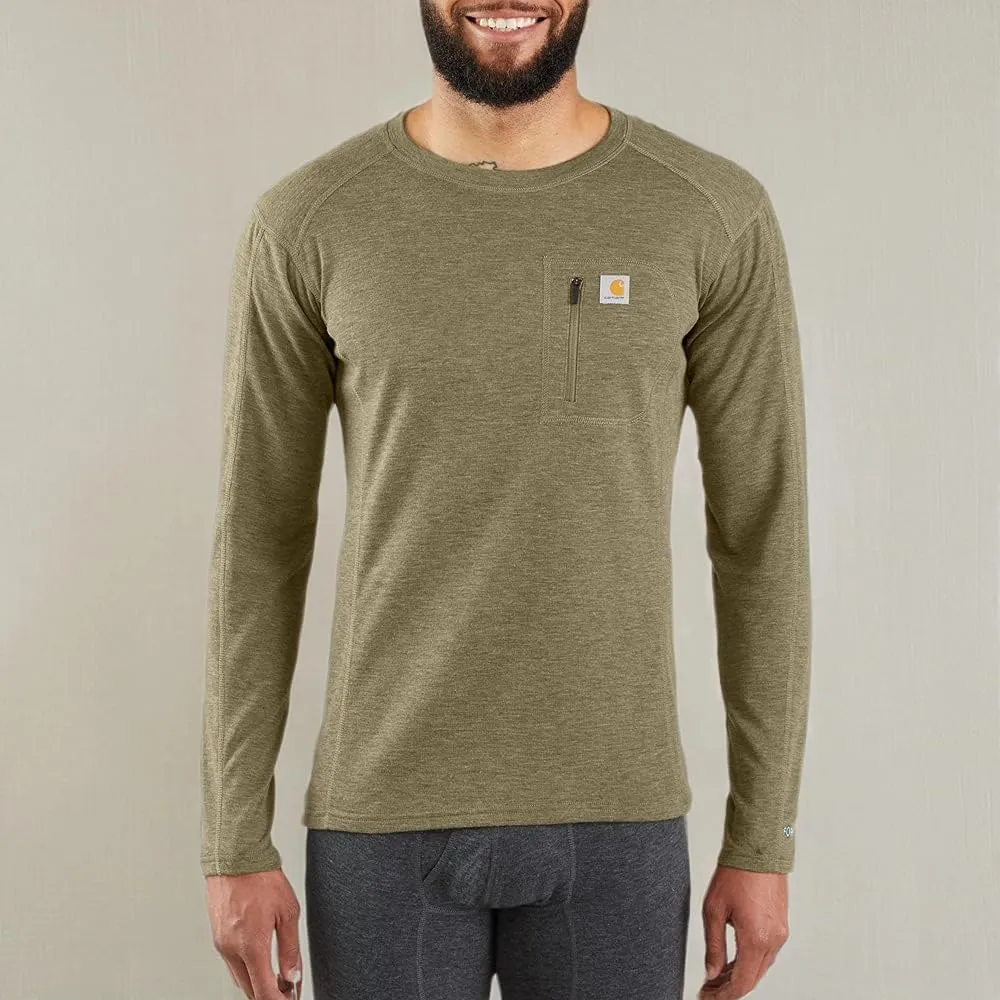 Carhartt Mens Base Force Midweight Thermal Base Layer Long Sleeve Pocket Shirt