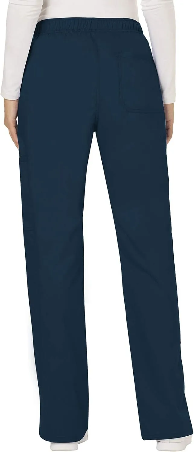 Cherokee Scrub Set For Women Modern Classic Fit 3 Pockets V-Neck Top WW620 with 5 Pockets Moderate Flare Leg Pant WW120