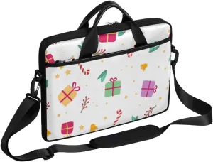 Christmas Winter Modern Style Laptop Shoulder Bag Tablet Computer Notebook Sleeve Messenger Bags Carrying Case with Strap Briefcase Tote for 14 15 in Laptops