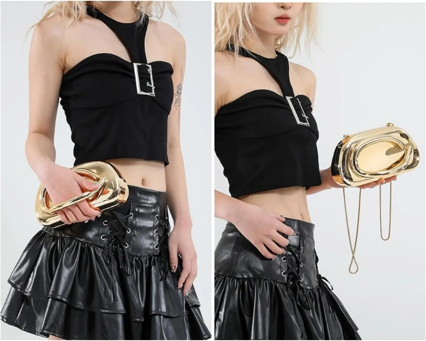 Clutch Purse Women Evening Bag Unique Trendy Purse for Women 2025 Vegan Leather Handbag Acrylic Clutch Box