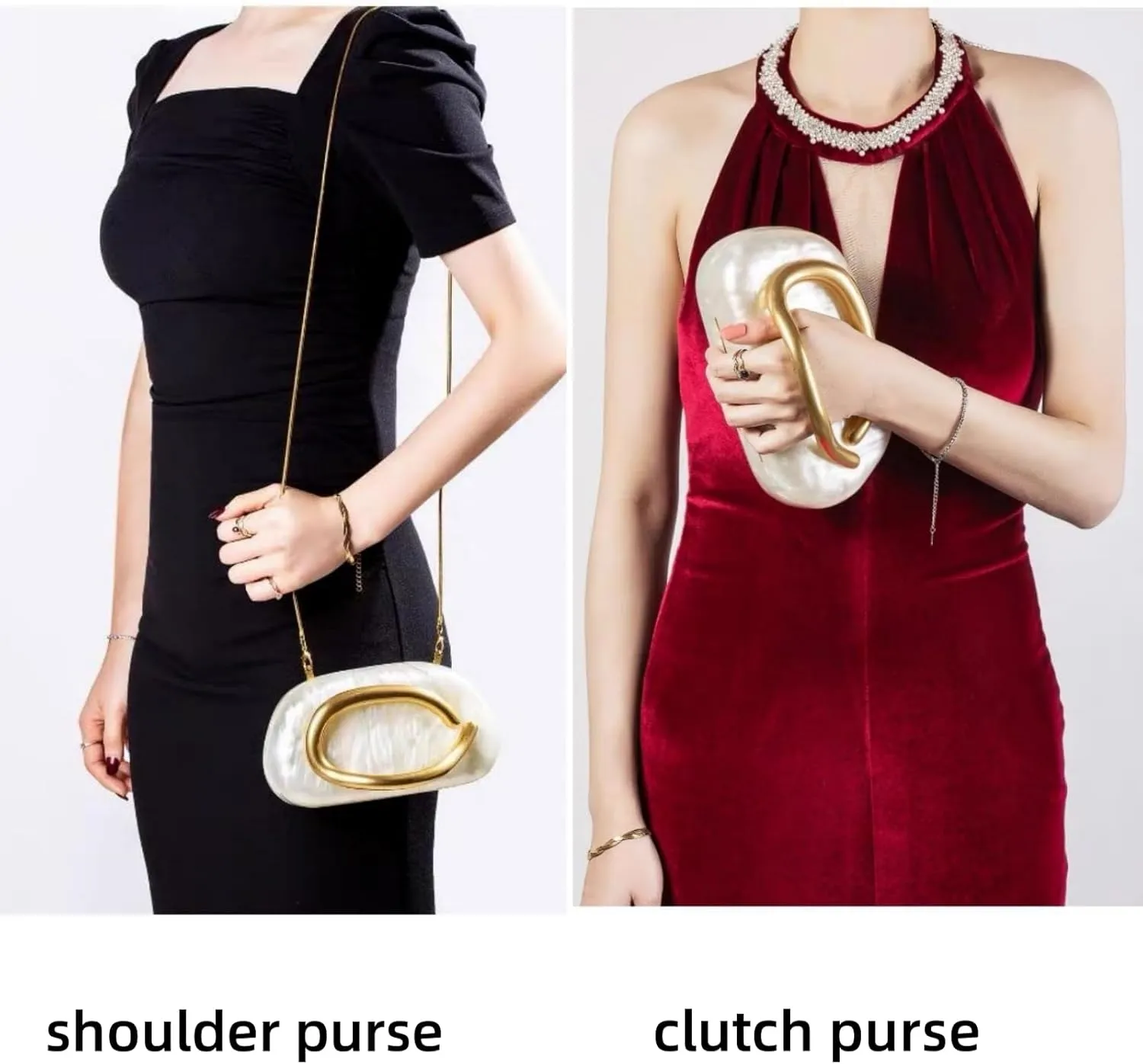 Clutch Purse Women Evening Bag Unique Trendy Purse for Women 2025 Vegan Leather Handbag Acrylic Clutch Box
