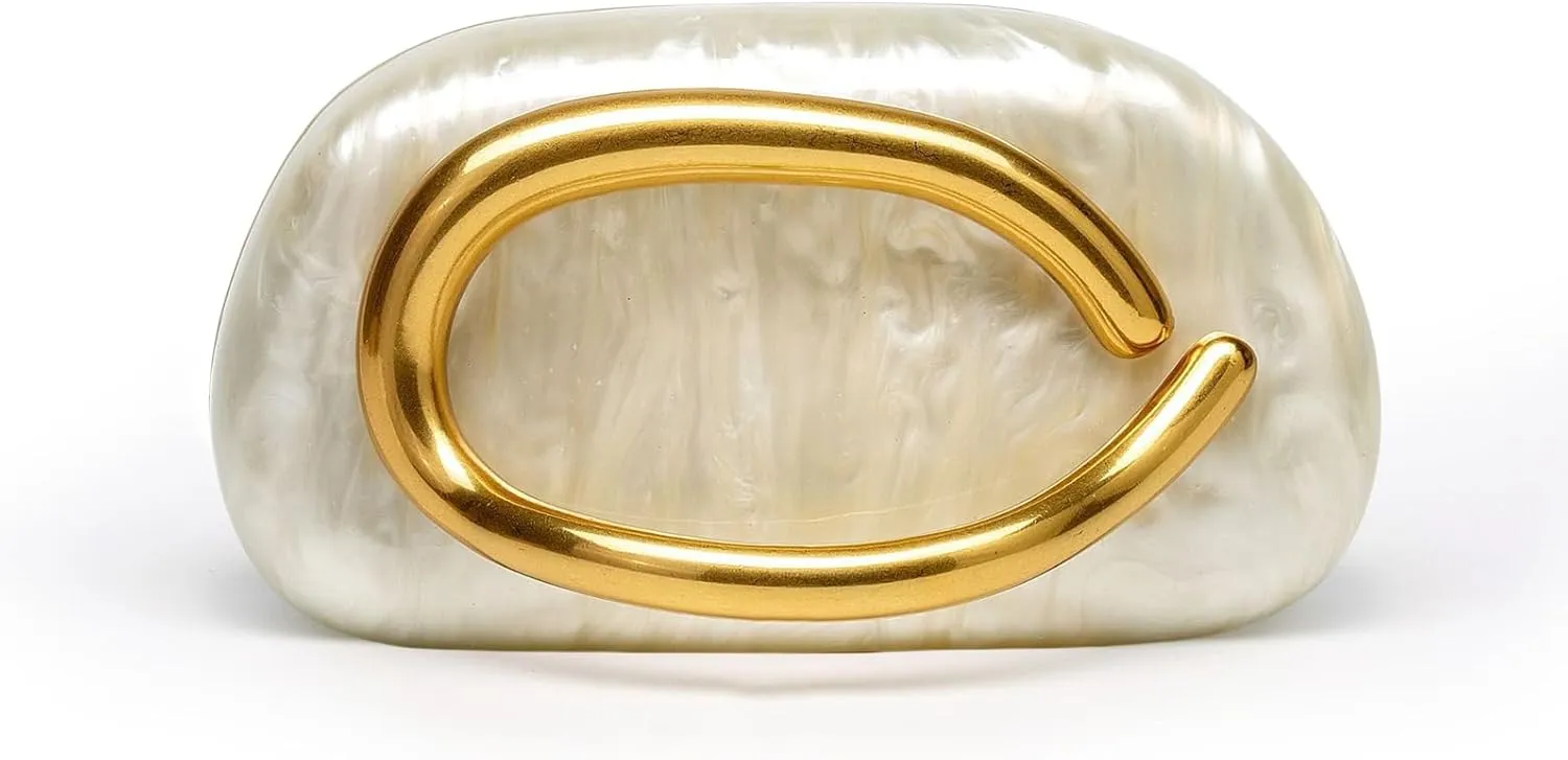 Clutch Purse Women Evening Bag Unique Trendy Purse for Women 2025 Vegan Leather Handbag Acrylic Clutch Box