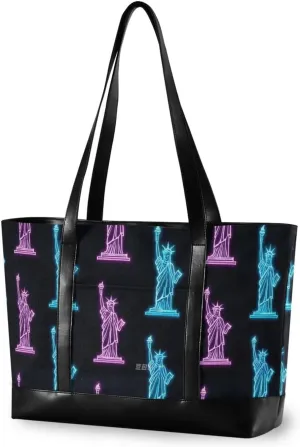 Colorful Neon Fluorescent Statue Of Liberty modern laptop bag 14 with zipper tote bag with zipper for school with flight estuche para laptop 14 pulgadas