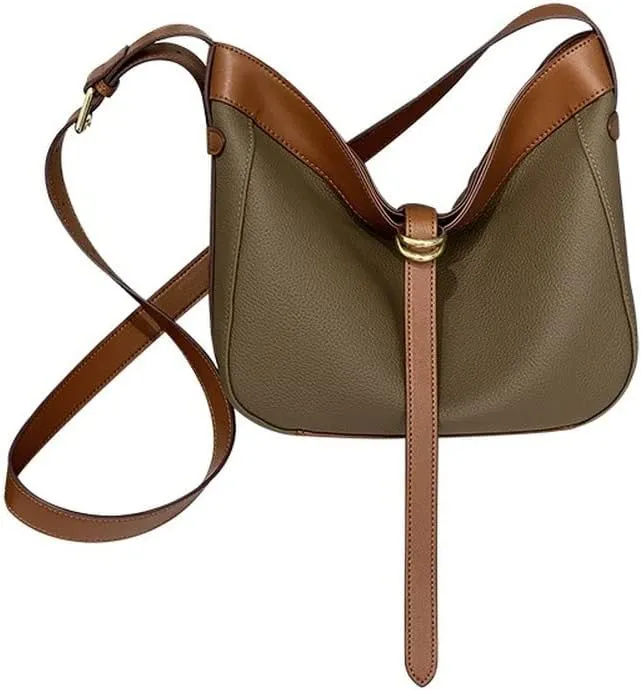 Cow Leather Saddle Bag Women's Unique Shoulder Bags Casual Handbags Work Bag Cross-body Chain Strap