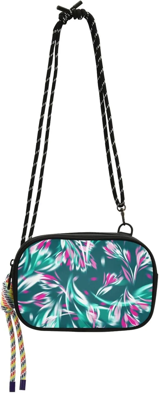 Crossbody Bag Modern Colorful Botanical Print Cell Phone Purse Wallet with Credit Card Slots Multicolor Handbag with Adjustable Strap Fits Phone Keys And More