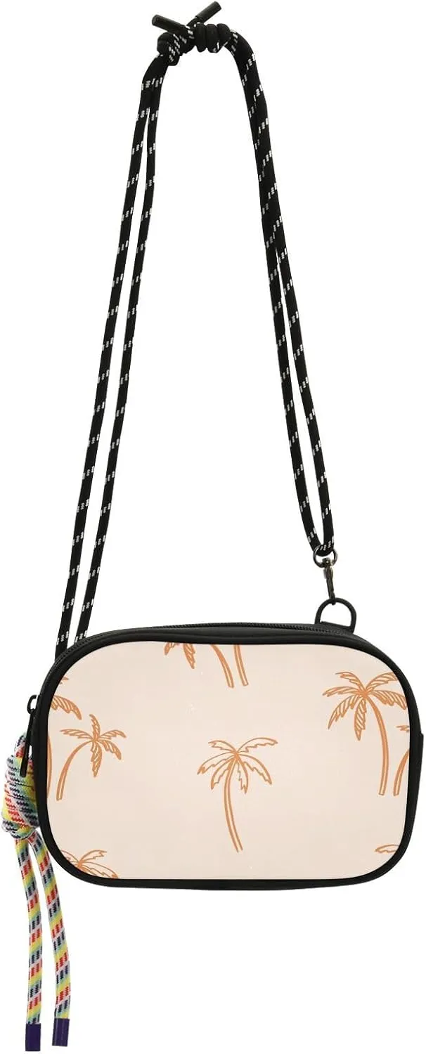 Crossbody Bag Palm Tree Modern Cell Phone Purse Wallet with Credit Card Slots Multicolor Handbag with Adjustable Strap Fits Phone Keys And More