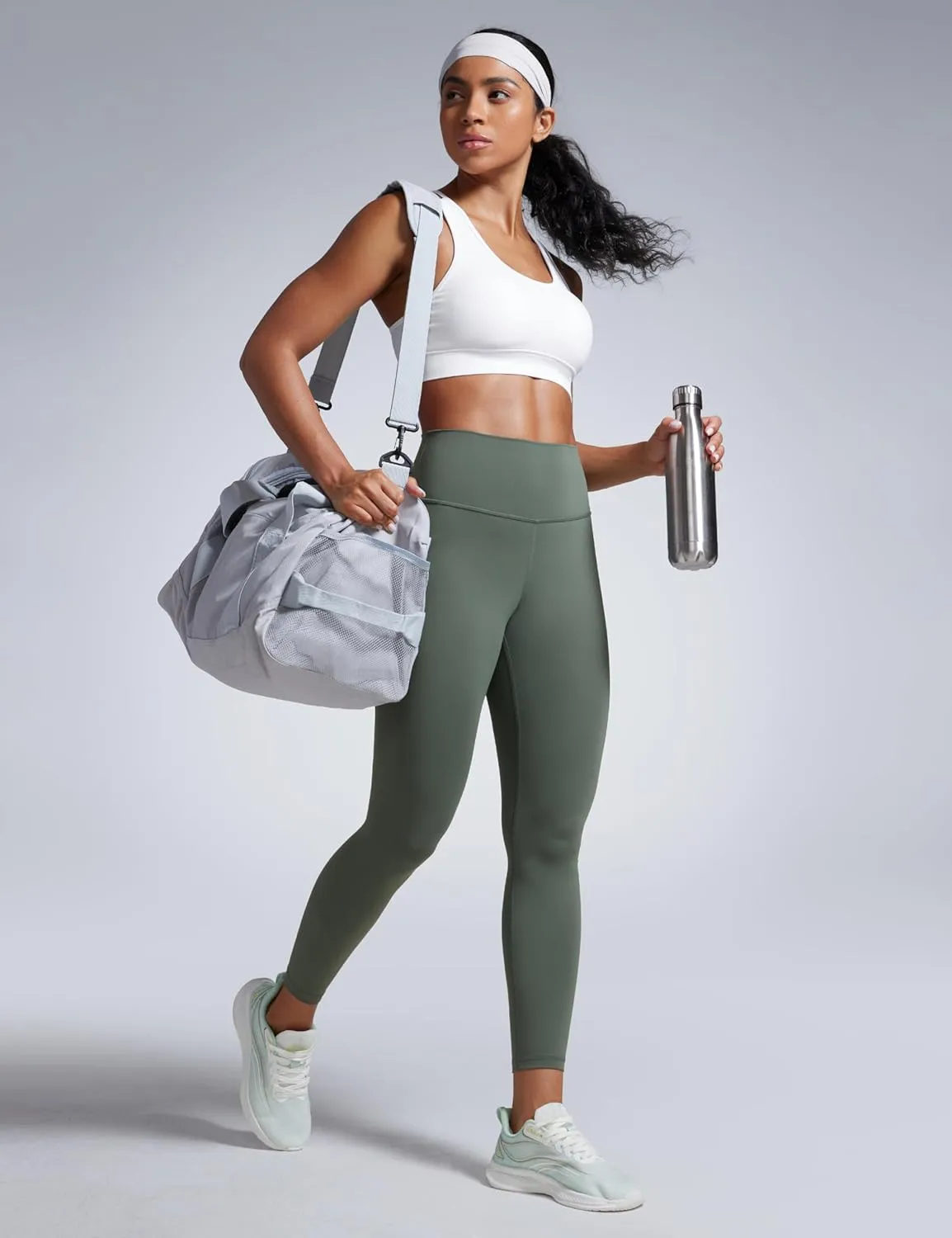 CRZ YOGA Women Butterbreeze Workout Leggings 25 Inches - High Waisted Tummy Control Athletic Gym Yoga Running Cycling Pants
