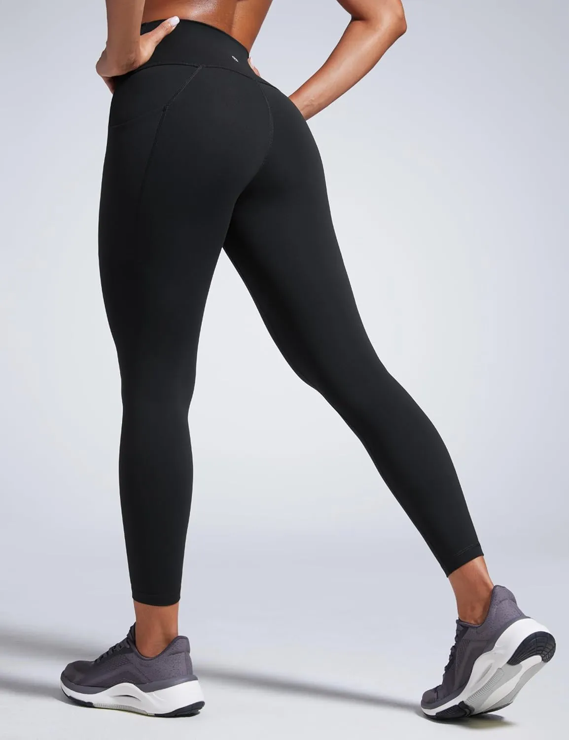 CRZ YOGA Women Butterbreeze Workout Leggings with Pockets 25'' - High Waist Tummy Control Athletic Gym Yoga Running Pants