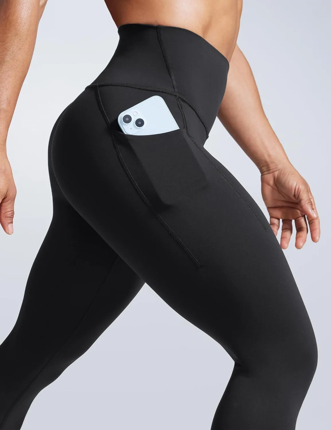 CRZ YOGA Women Butterbreeze Workout Leggings with Pockets 25'' - High Waist Tummy Control Athletic Gym Yoga Running Pants