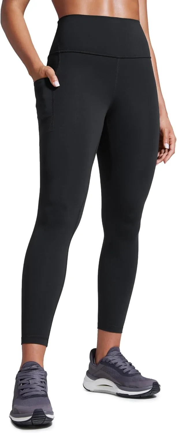 CRZ YOGA Women Butterbreeze Workout Leggings with Pockets 25'' - High Waist Tummy Control Athletic Gym Yoga Running Pants