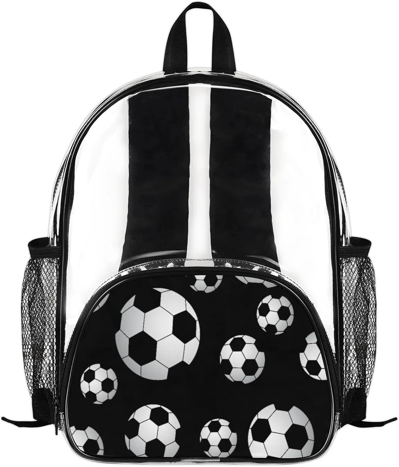 Customizable Clear Backpack for Women Men,Clear Bag for Stadium Events With Waterproof PVC Plastic Material,Modern Football - M