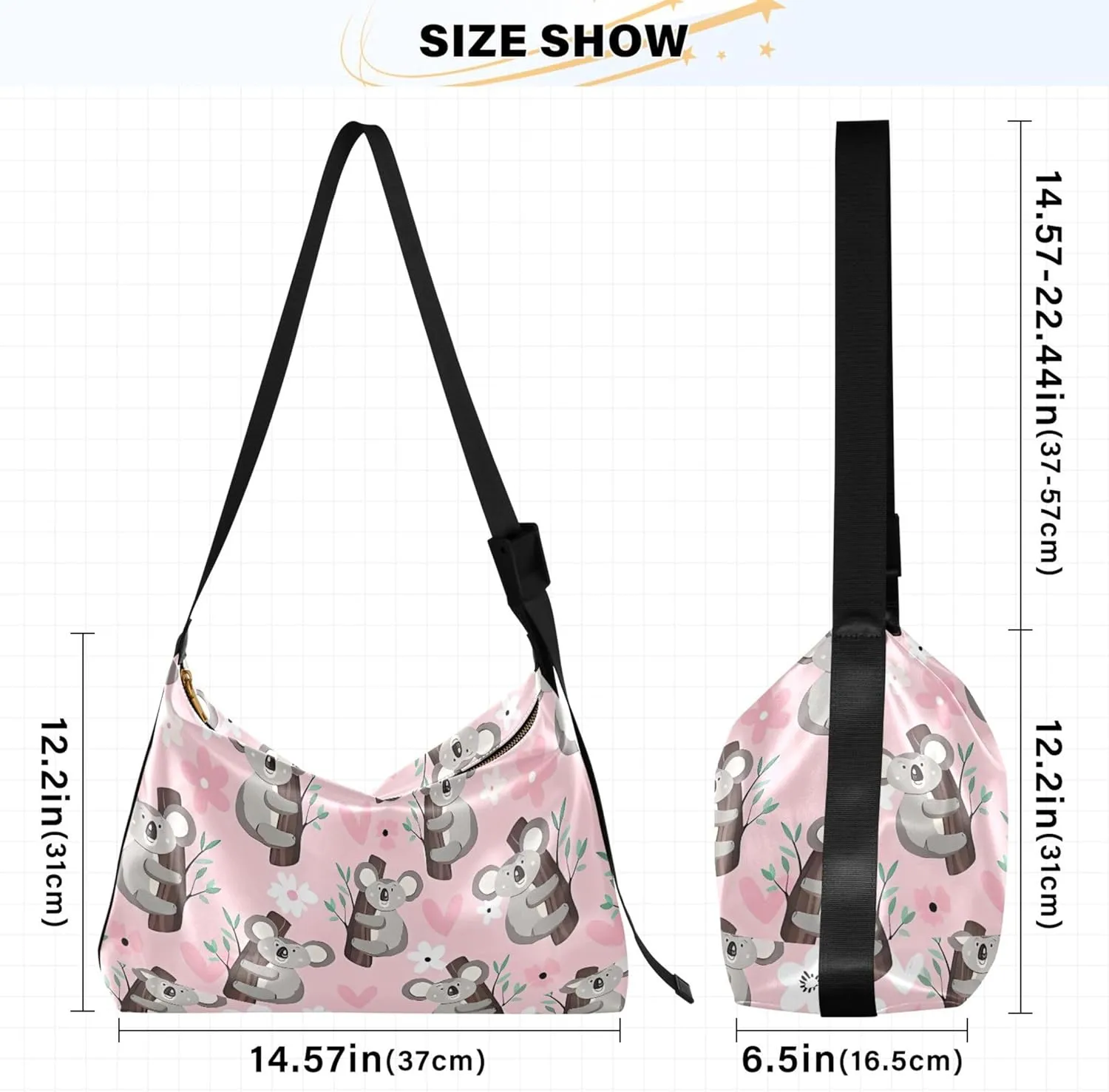 Cute Sloths Yoga Mandala Women Leather Handbags Hobo Large Men Purses Unique Animal Print Designer Hobo Bags