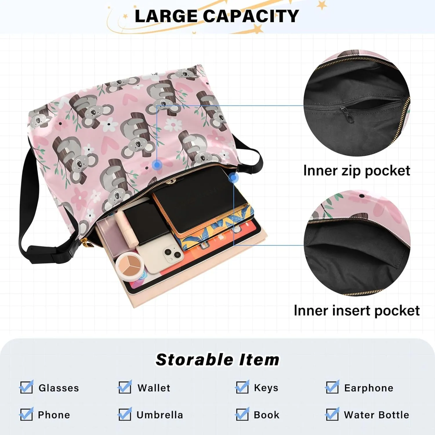 Cute Sloths Yoga Mandala Women Leather Handbags Hobo Large Men Purses Unique Animal Print Designer Hobo Bags