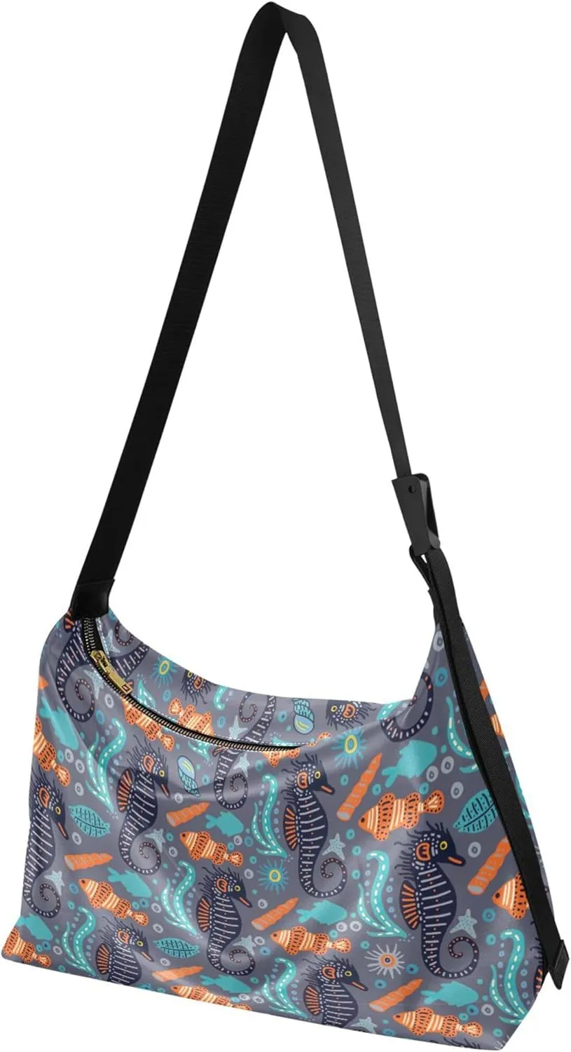 Cute Wild Animals Hobo Leather Purses for Women Large Crossbody Purse Unique Animal Print Designer Hobo Bags