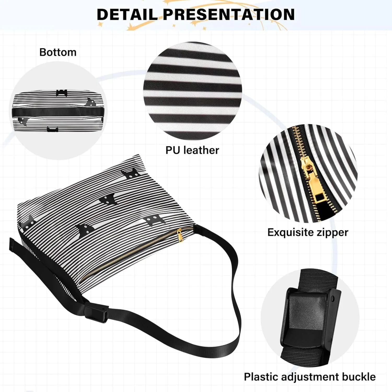 Cute Wild Animals Hobo Leather Purses for Women Large Crossbody Purse Unique Animal Print Designer Hobo Bags