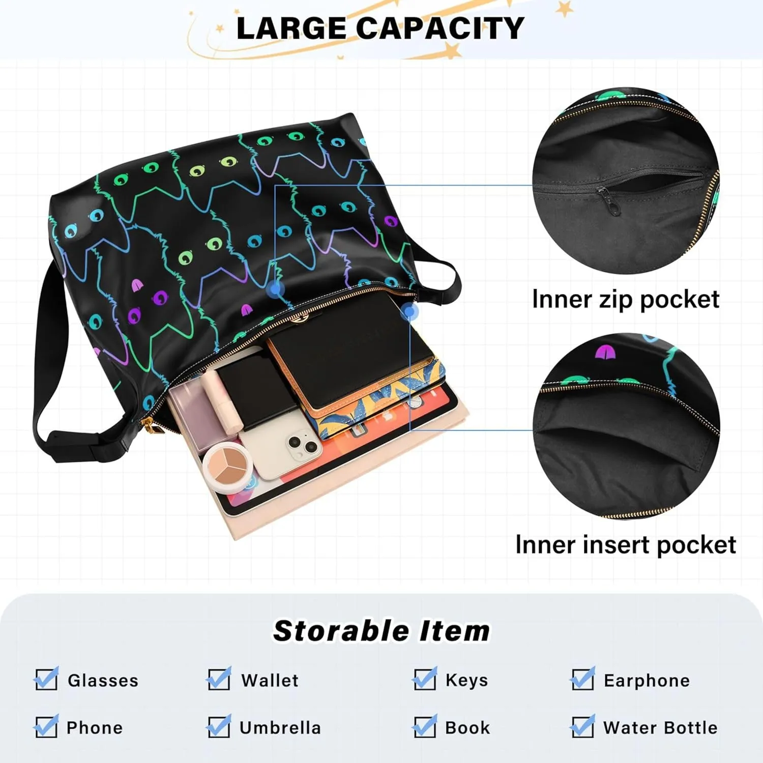 Cute Wild Animals Hobo Leather Purses for Women Large Crossbody Purse Unique Animal Print Designer Hobo Bags