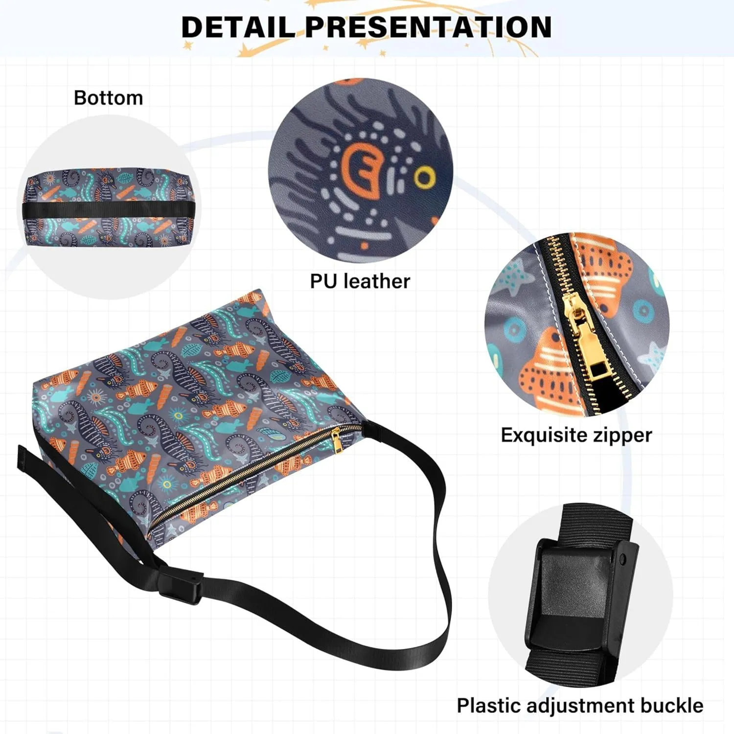 Cute Wild Animals Hobo Leather Purses for Women Large Crossbody Purse Unique Animal Print Designer Hobo Bags